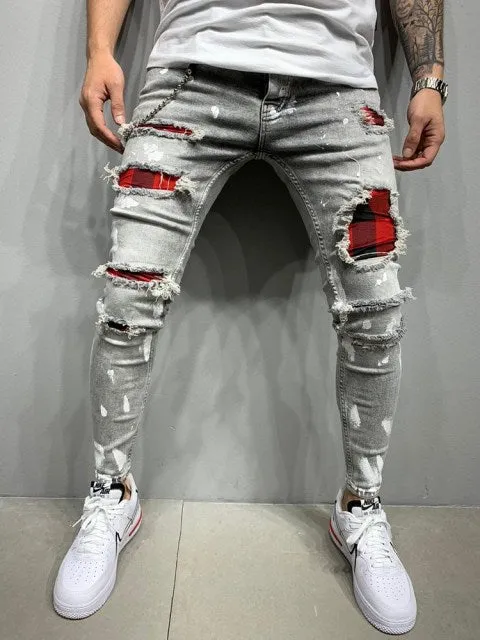 Men's Skinny Ripped Fashion Stretch Jeans