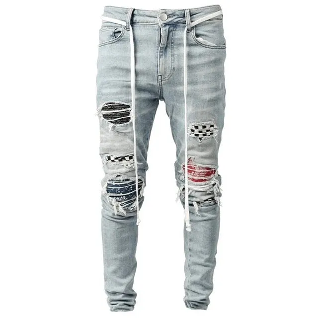 Men's Skinny Ripped Fashion Stretch Jeans