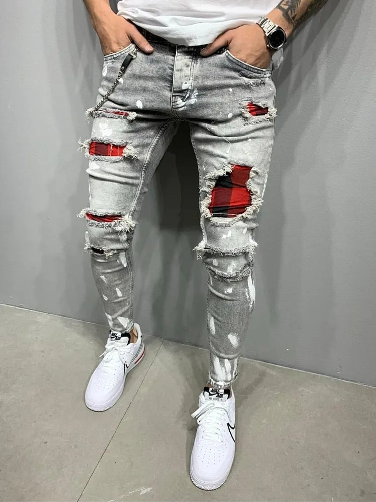 Men's Skinny Ripped Fashion Stretch Jeans