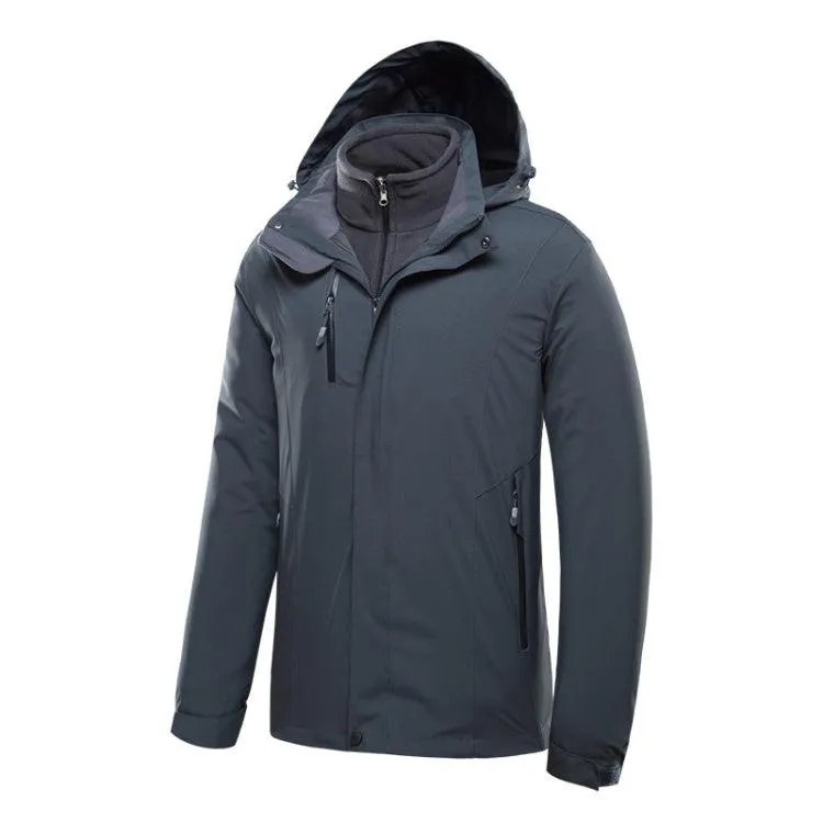 Men's Versatile Waterproof Jacket with Removable Fleece Liner for Outdoor Adventure