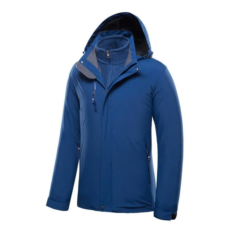 Men's Versatile Waterproof Jacket with Removable Fleece Liner for Outdoor Adventure