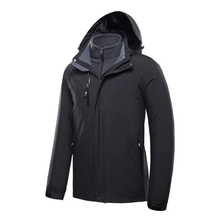 Men's Versatile Waterproof Jacket with Removable Fleece Liner for Outdoor Adventure