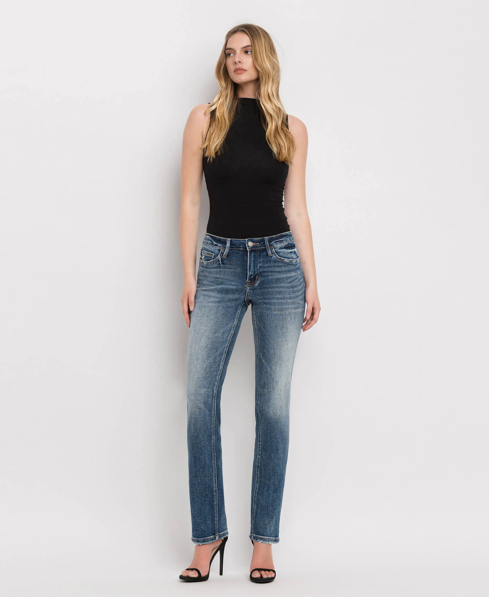 MID RISE STRAIGHT JEANS