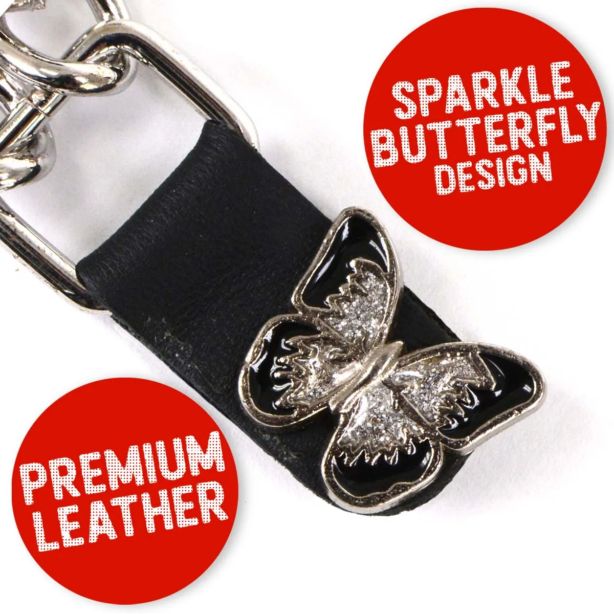 Milwaukee Leather Sparkle Butterfly Medallion Vest Extender - Double