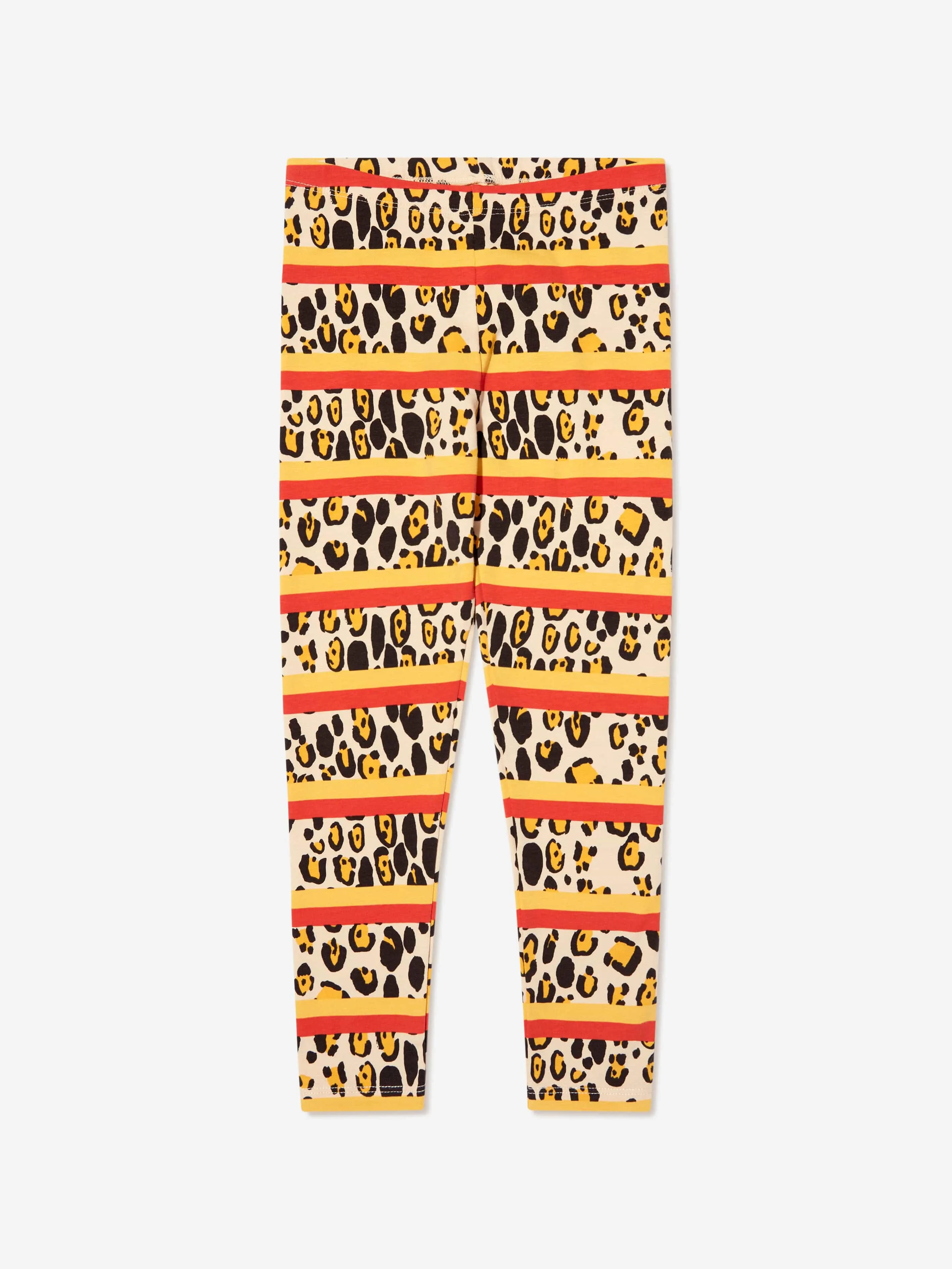 Mini Rodini Kids Organic Cotton Leopard Stripe Leggings in Multicolour