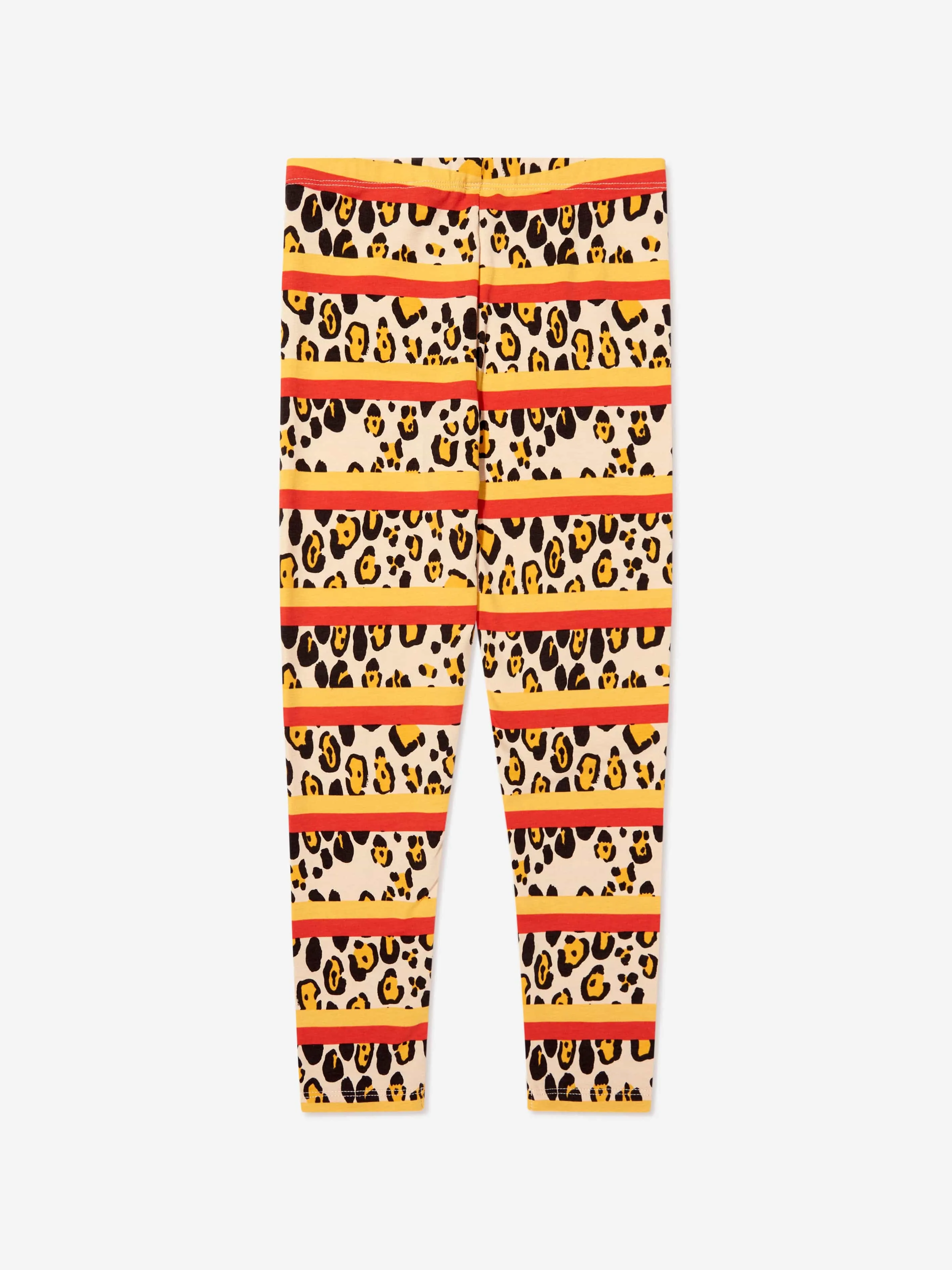 Mini Rodini Kids Organic Cotton Leopard Stripe Leggings in Multicolour