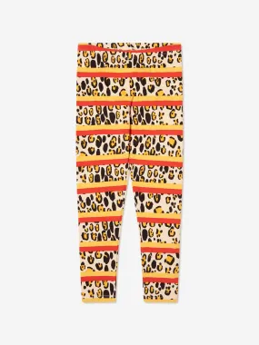 Mini Rodini Kids Organic Cotton Leopard Stripe Leggings in Multicolour