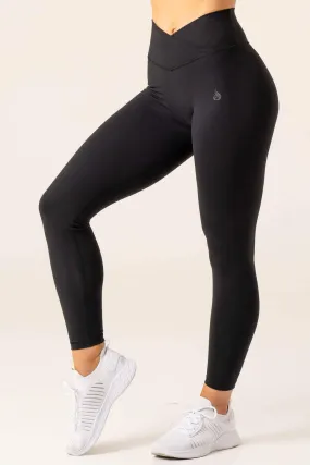 Momentum Cross Over Scrunch Leggings | Black