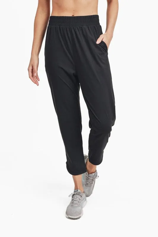 Mono B Athleisure Joggers with Curved Notch Hem