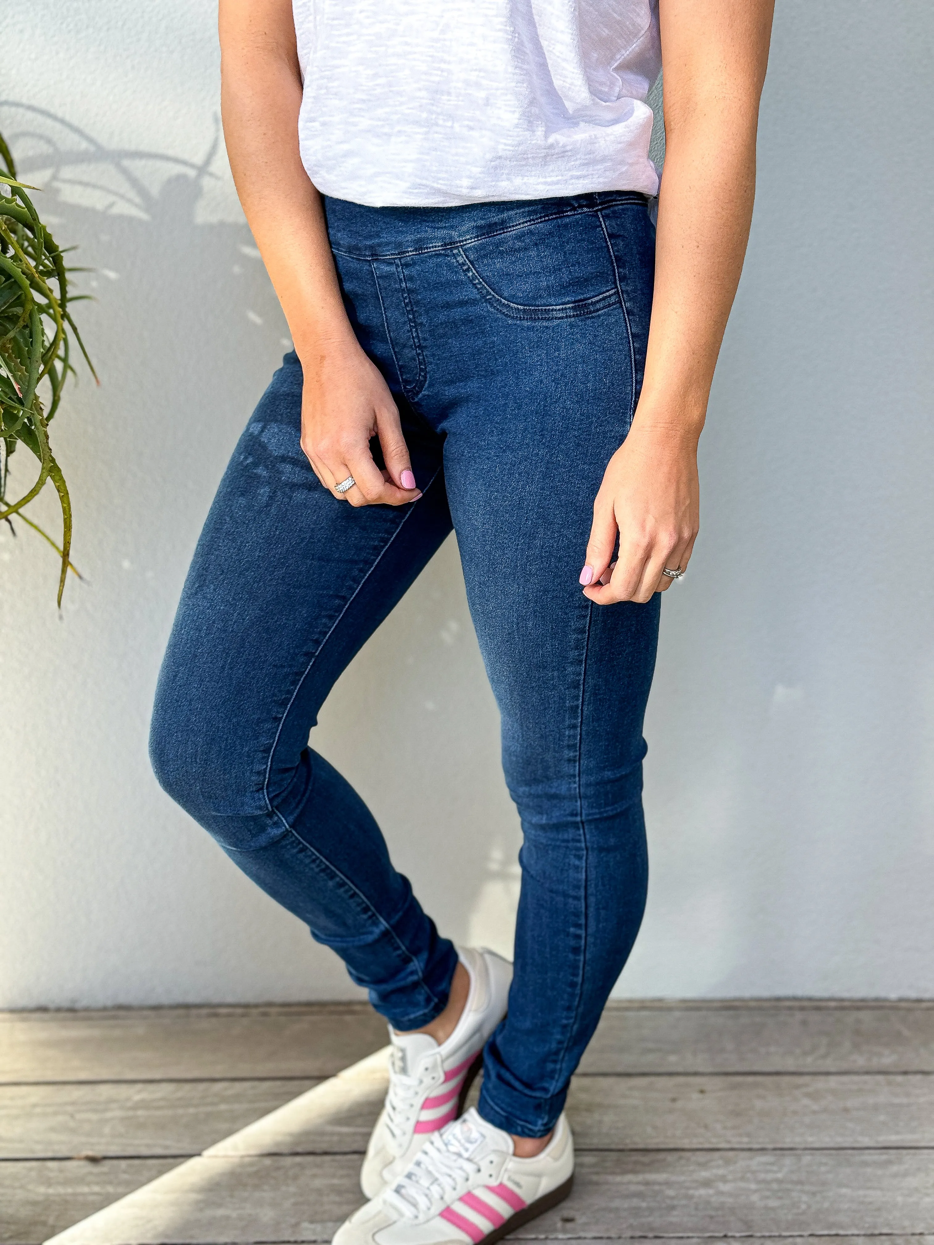 Mya Pull On Jeans - Dark