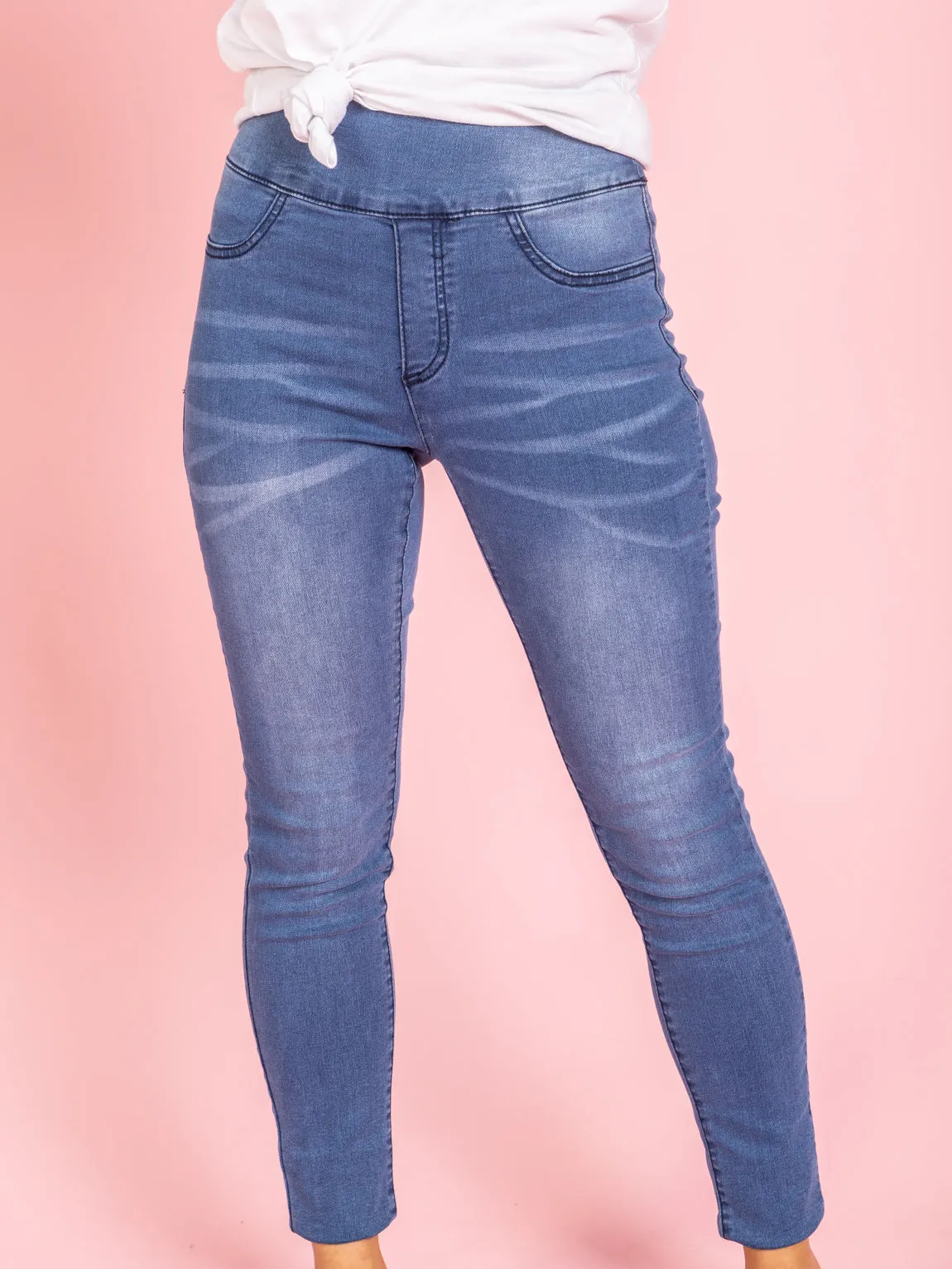 Mya Pull On Jeans - Light