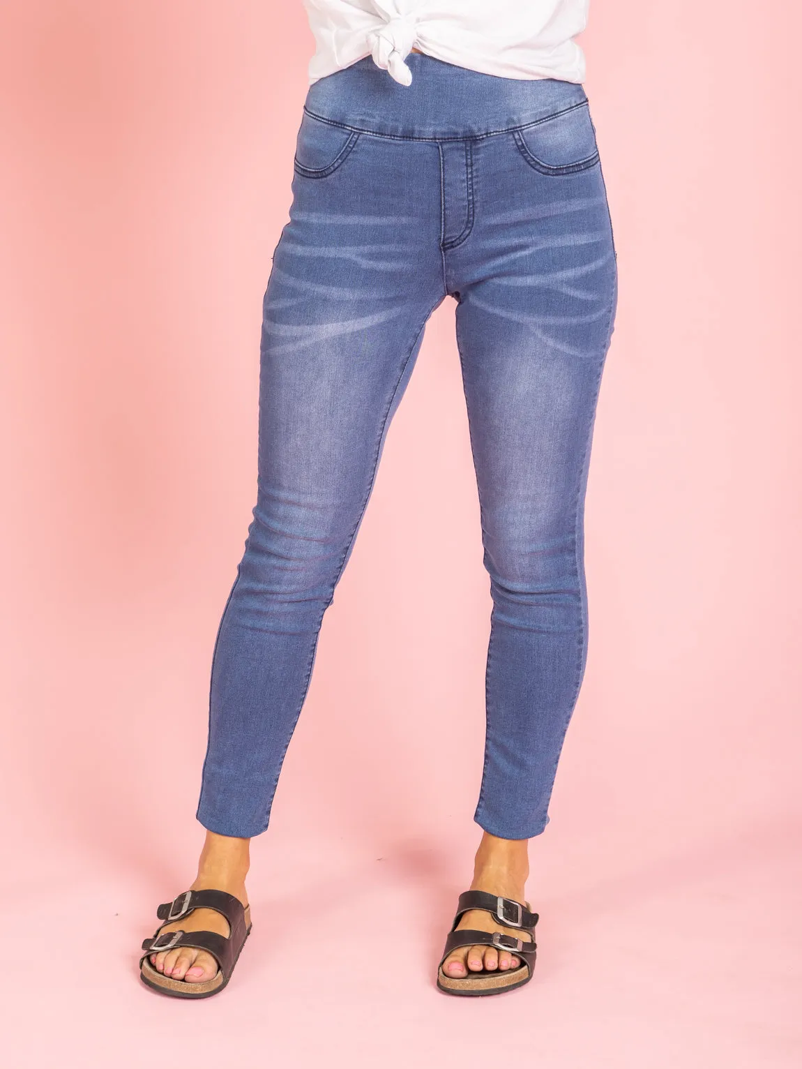 Mya Pull On Jeans - Light