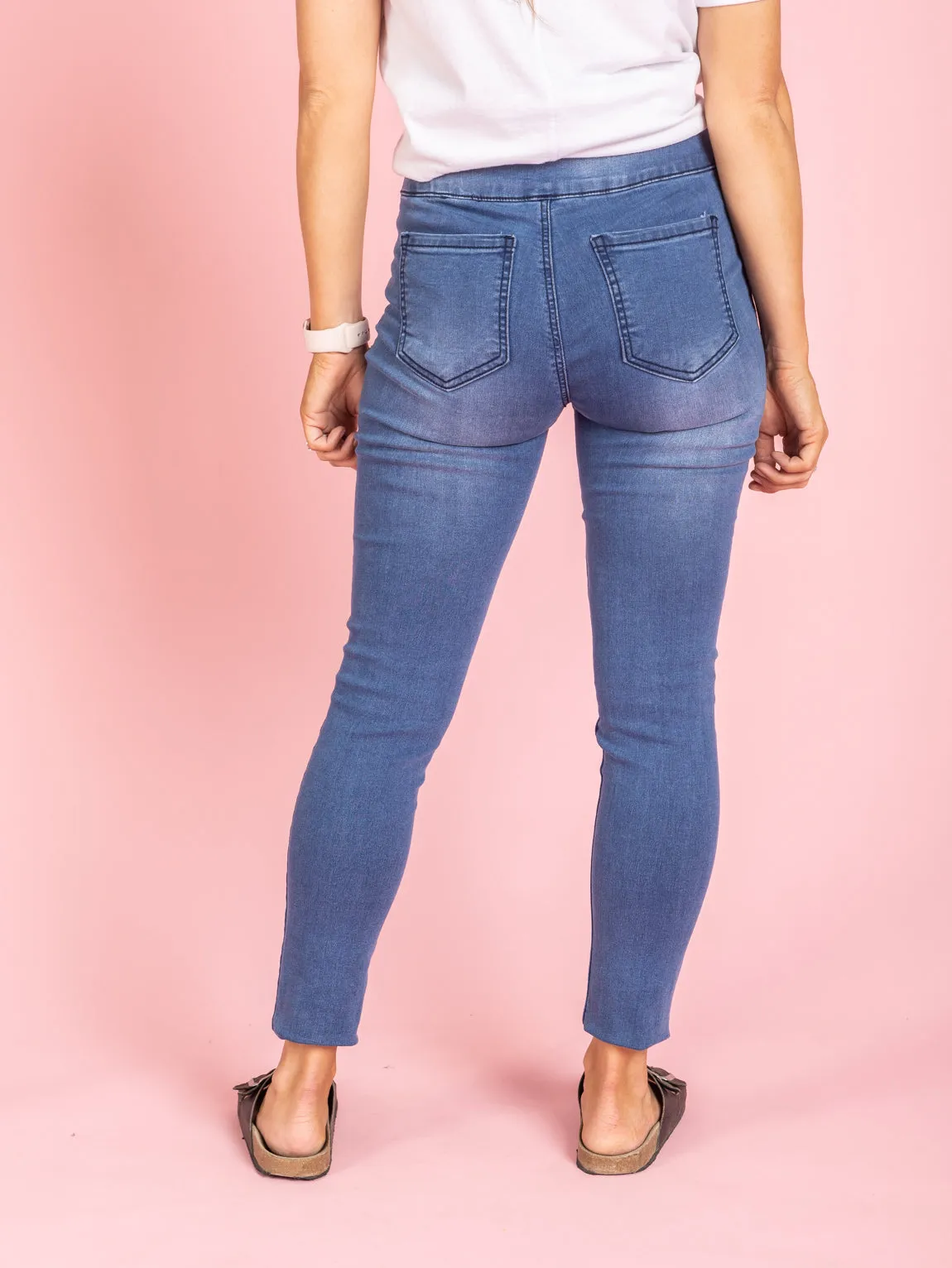 Mya Pull On Jeans - Light