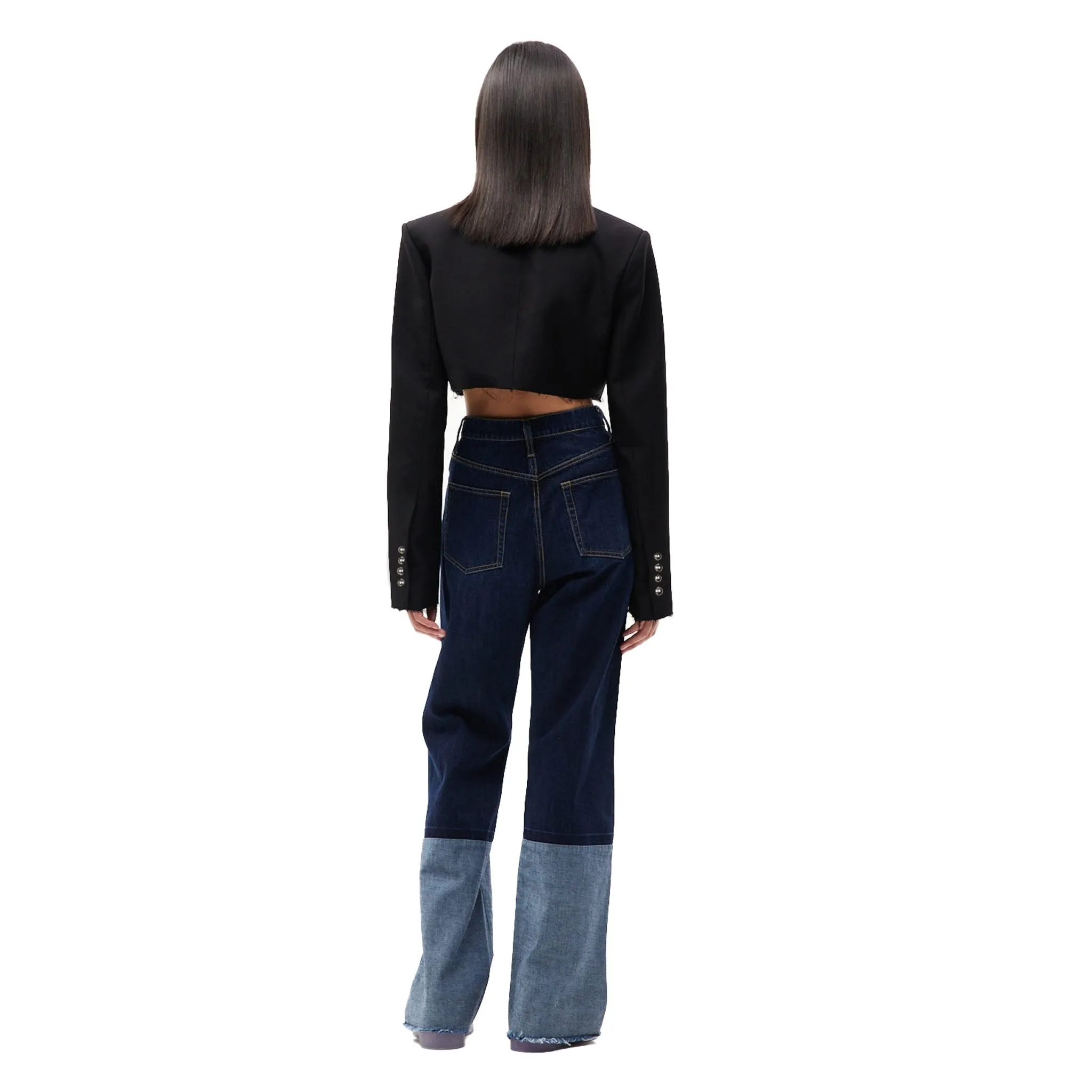 Navy Blue Panelled Jeans