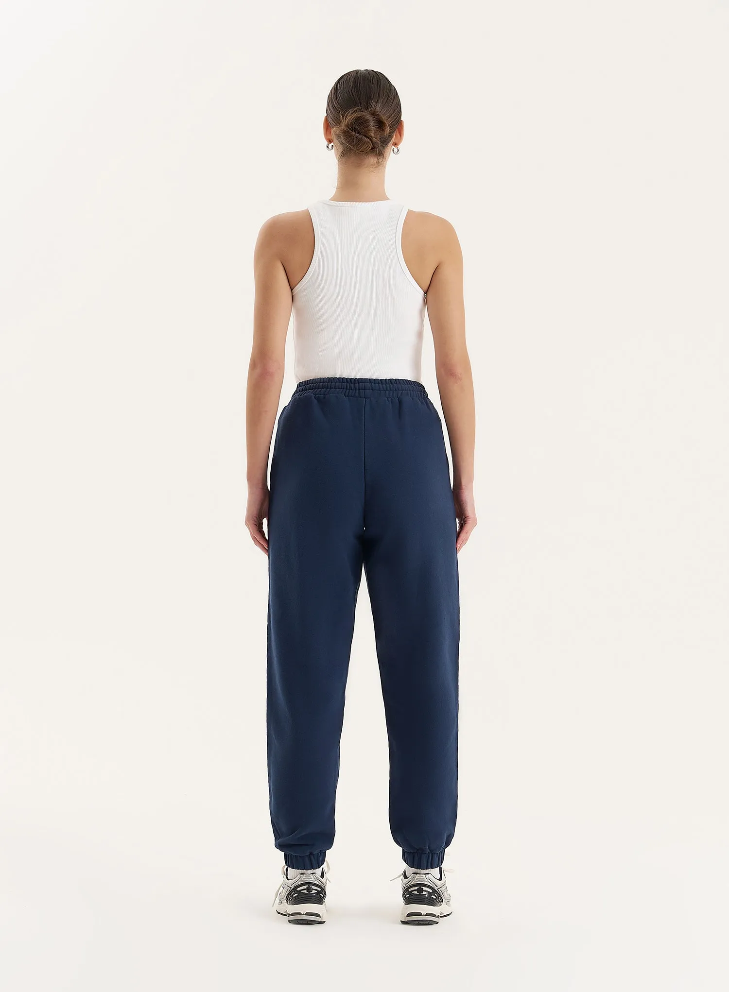 Navy Branded Cuffed Jogger- Ellie