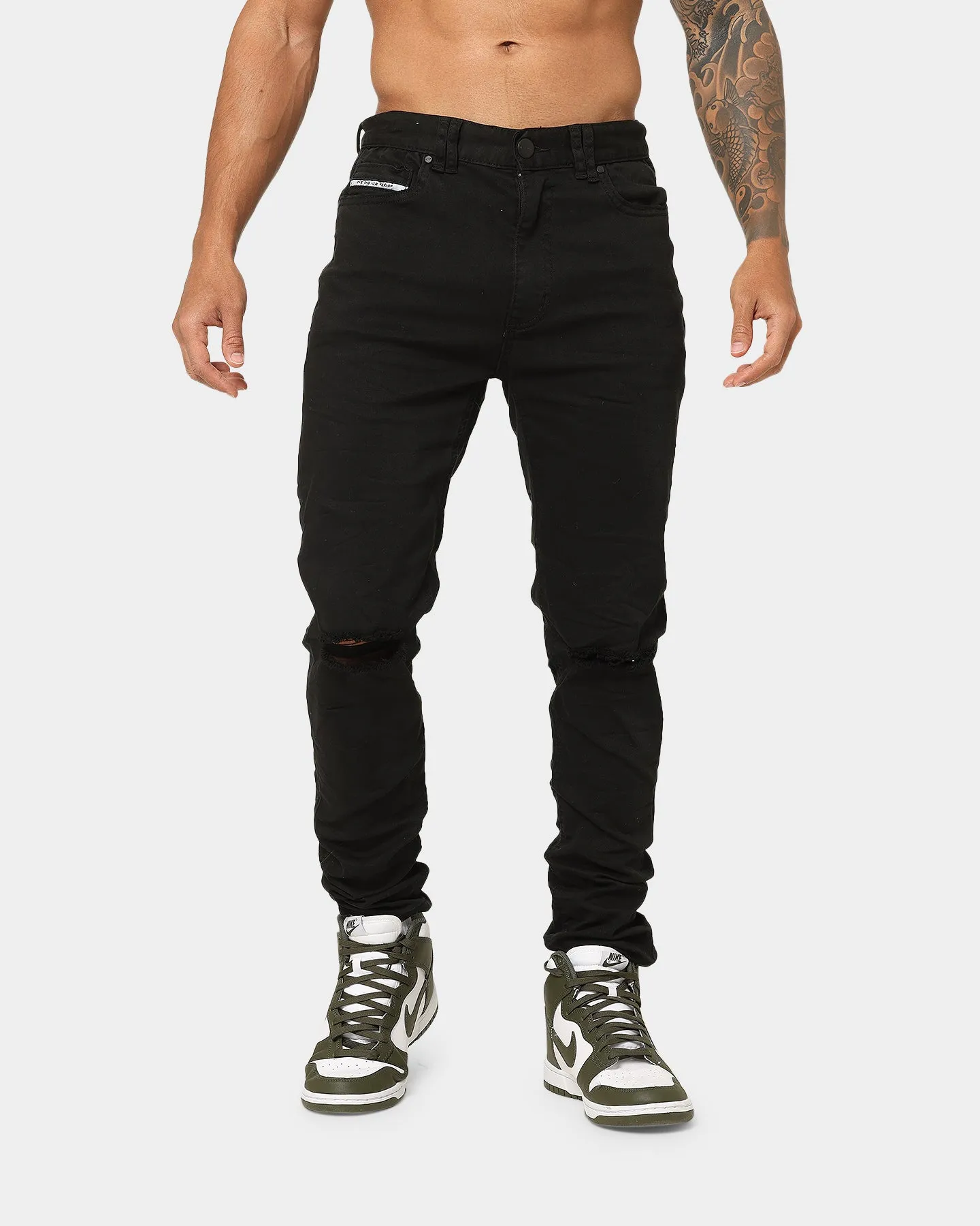 Nena and Pasadena Flynn Skinny Fit Jeans Destroyed Jet Black