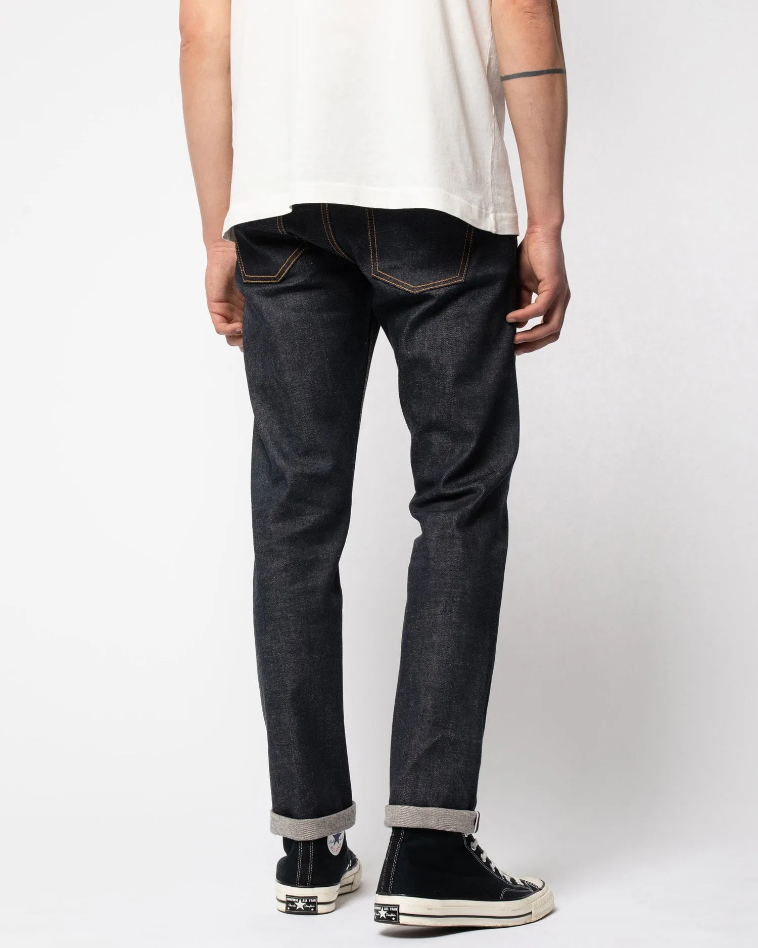 Nudie Lean Dean Slim Tapered Mens Jeans - Dry True Selvage