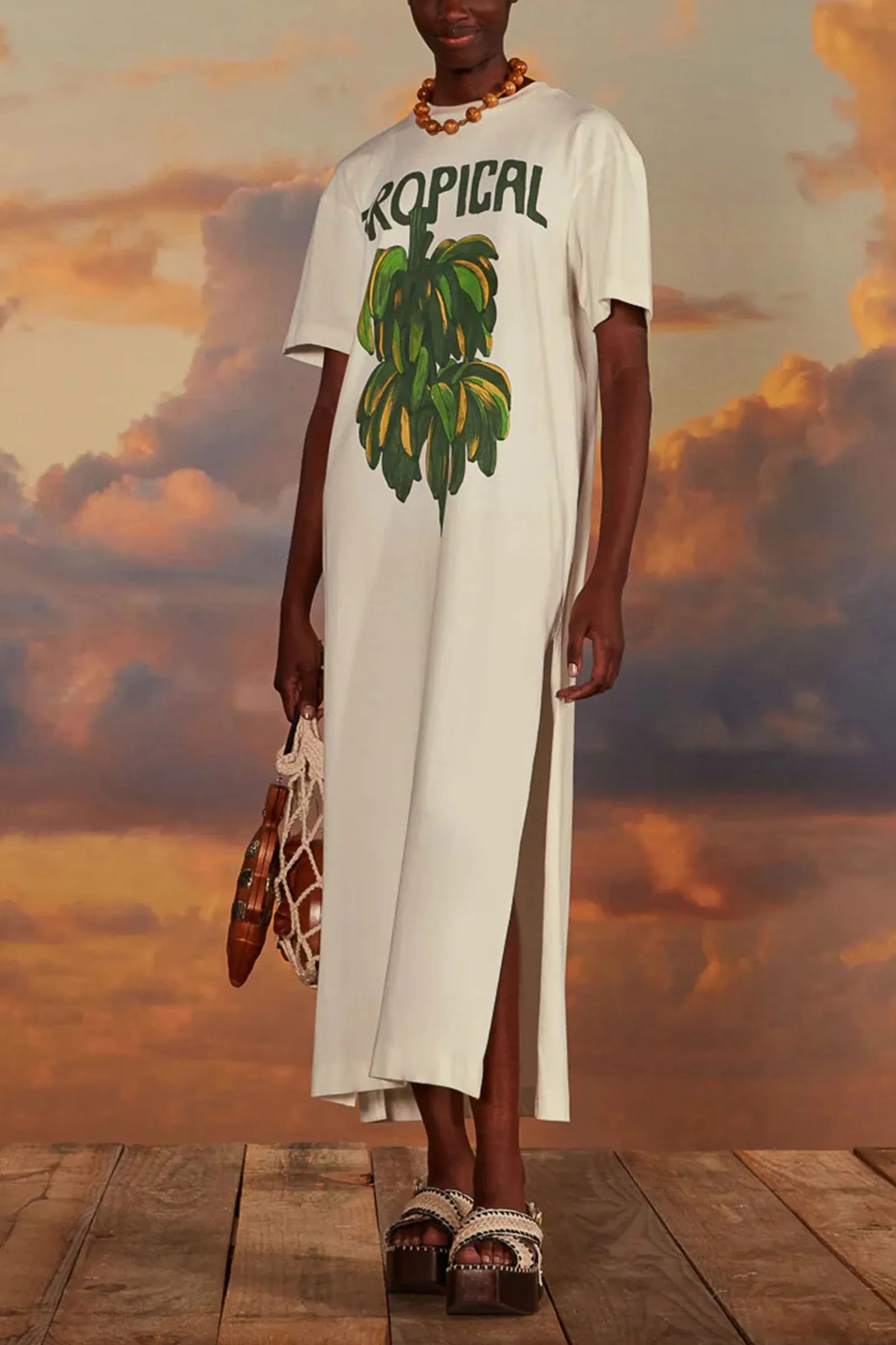 Off-White Tropical Organic Cotton T-Shirt Dress