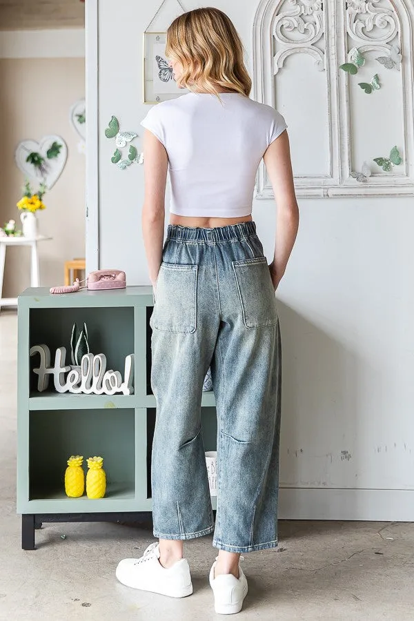 Oli & Hali Mineral Washed Baggy Jeans in Denim