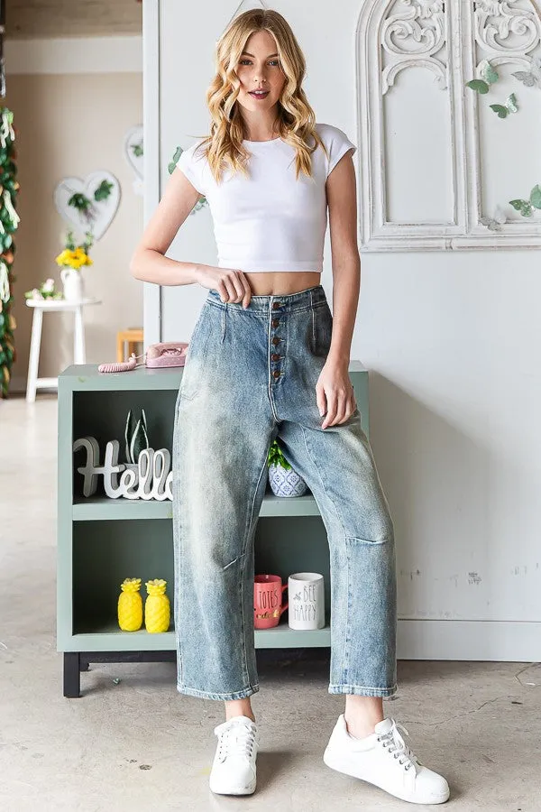 Oli & Hali Mineral Washed Baggy Jeans in Denim