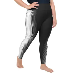 Optical Illusion Vertical Lines Plus Size Leggings