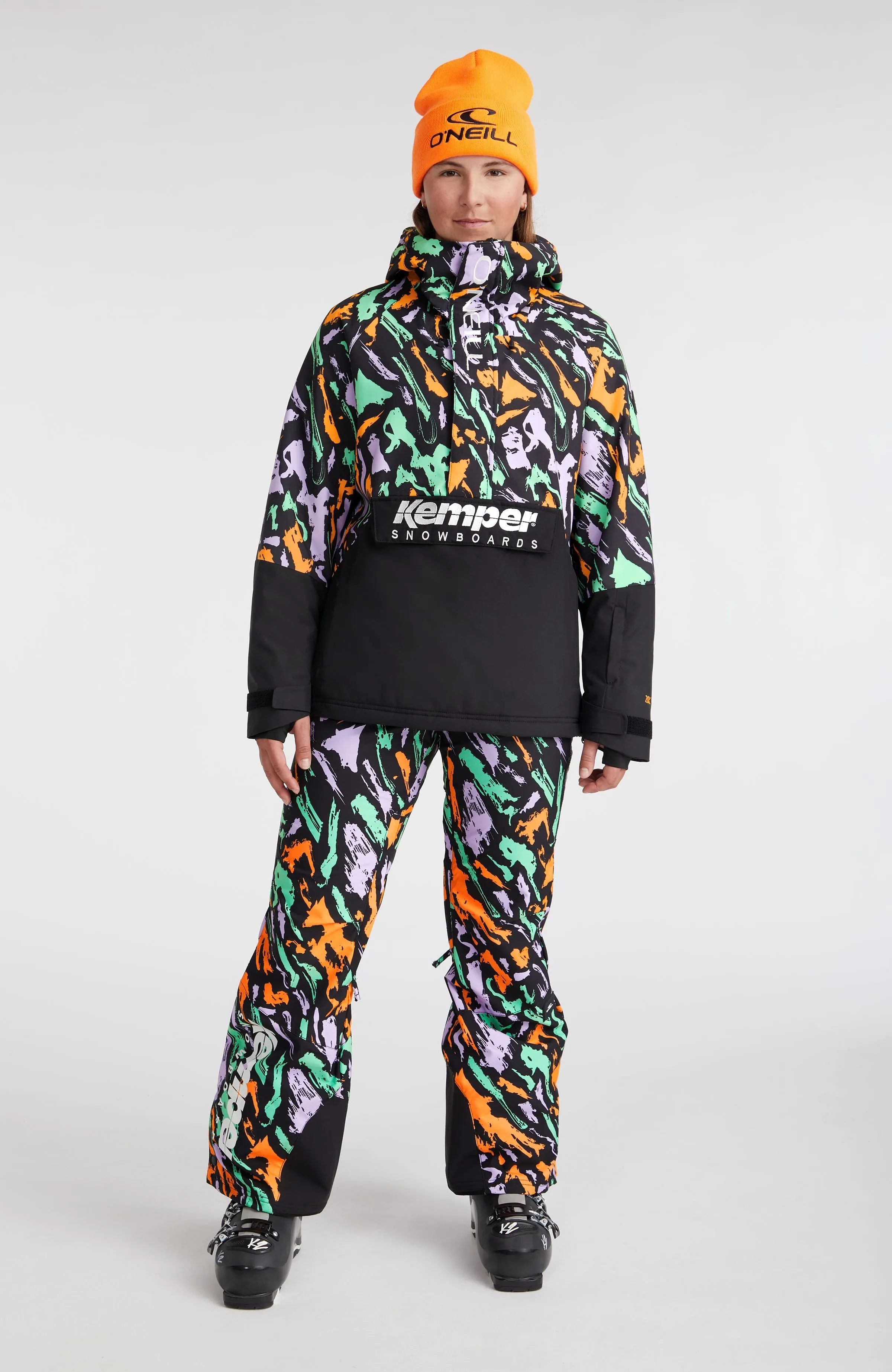 O'Riginals Bib Regular Snow Pants | Black Kemper Print