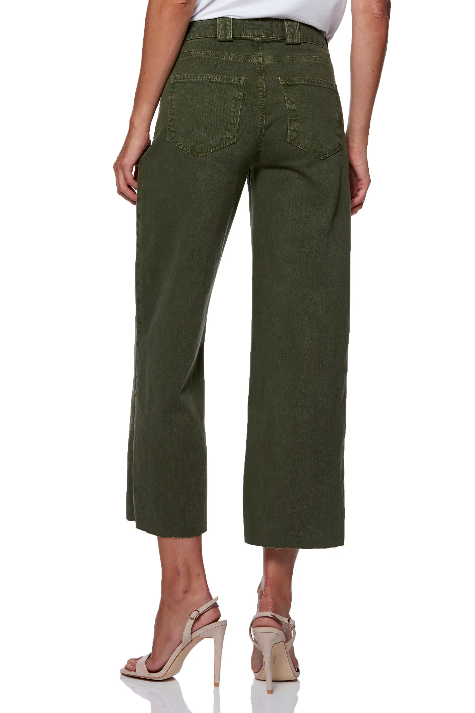 Paige Premium Denim - Nellie With Utility Pockets   Raw Hem in Vintage Ivy Green