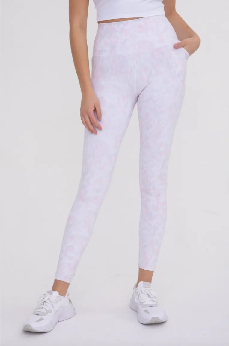 Pastel Splatter High-Waist Leggings with Pockets by Mono B - Final Sale **