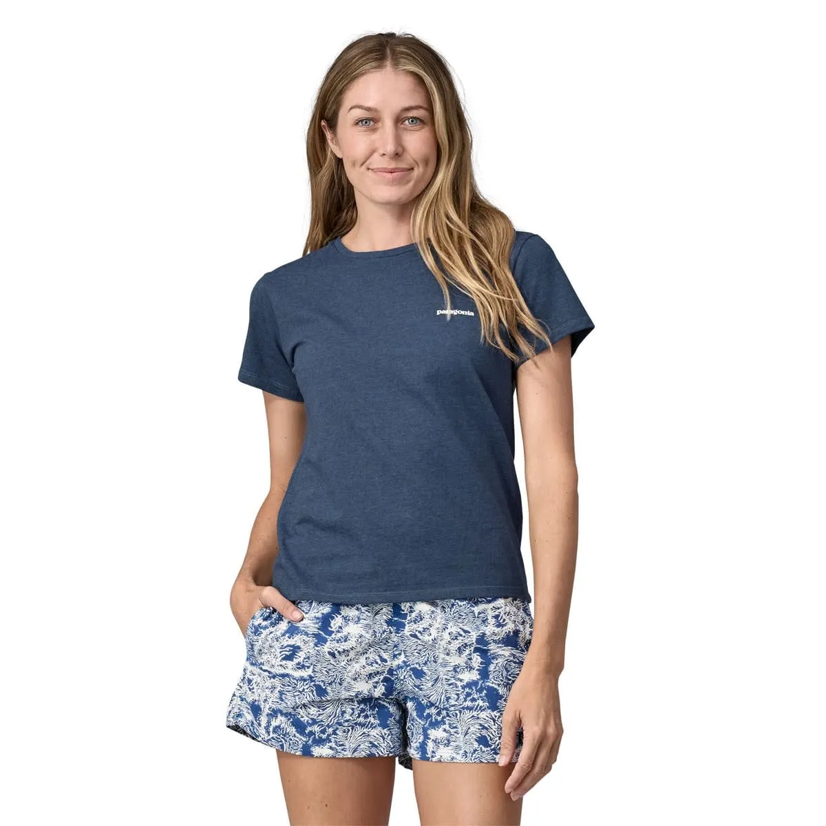 Patagonia Women&#x27;s P-6 Logo Responsibili-Tee Utility Blue | Buy Patagonia Women&#x27;s P-6 Logo Responsibili-Tee Utility Blue here | Outnorth