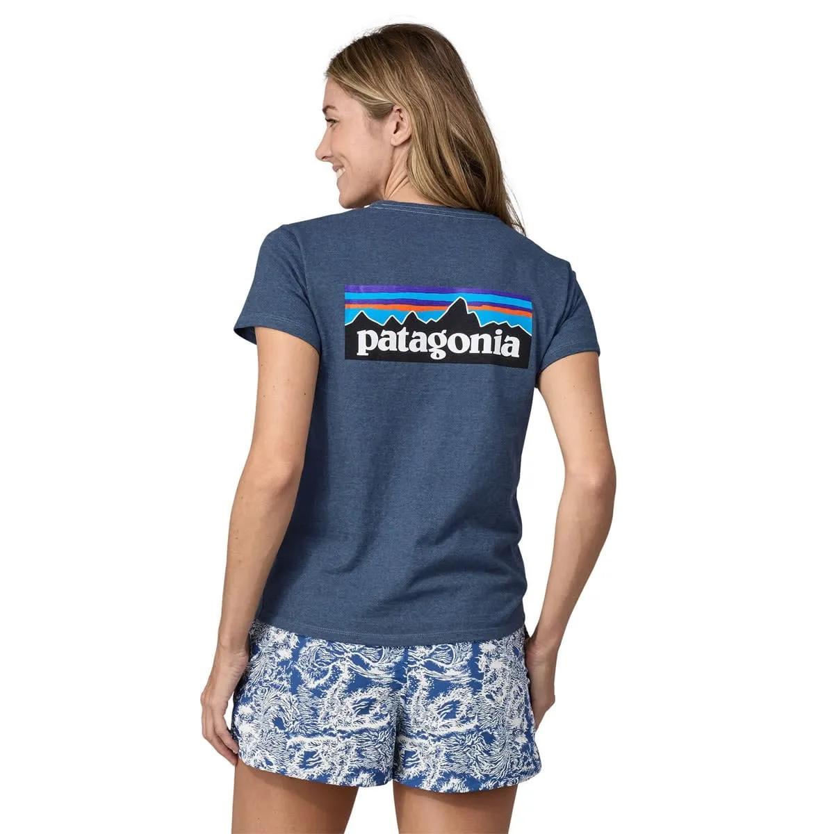 Patagonia Women&#x27;s P-6 Logo Responsibili-Tee Utility Blue | Buy Patagonia Women&#x27;s P-6 Logo Responsibili-Tee Utility Blue here | Outnorth