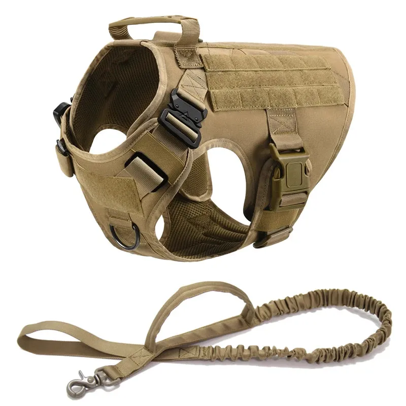 Pet German Shepherd K9 Tactical Military Vest Harness and Leash Set