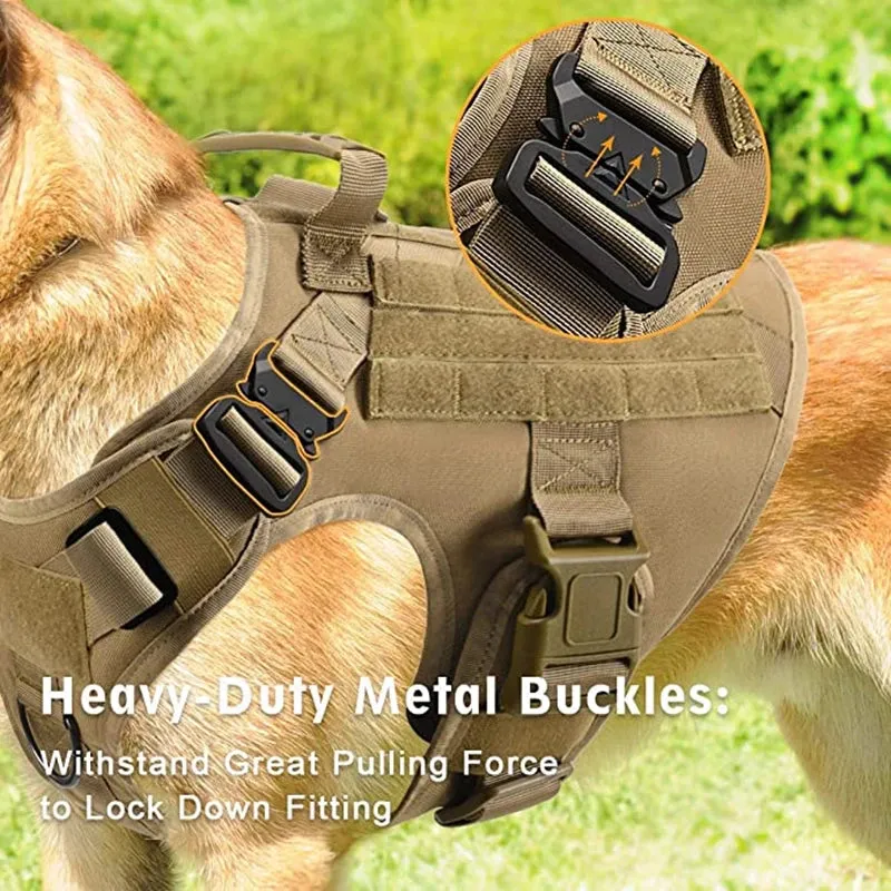 Pet German Shepherd K9 Tactical Military Vest Harness and Leash Set