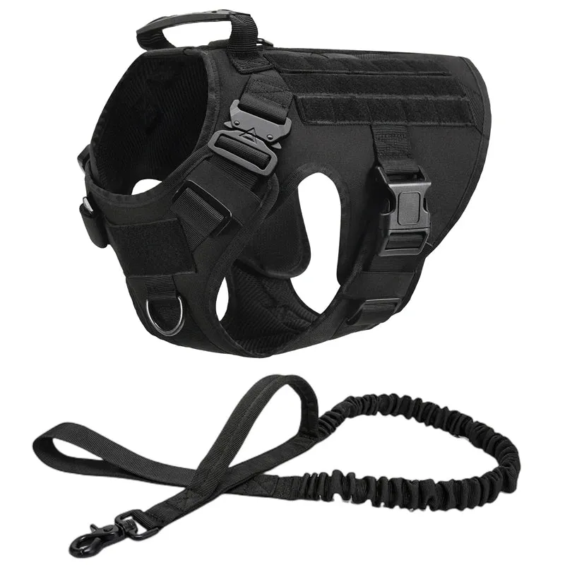 Pet German Shepherd K9 Tactical Military Vest Harness and Leash Set