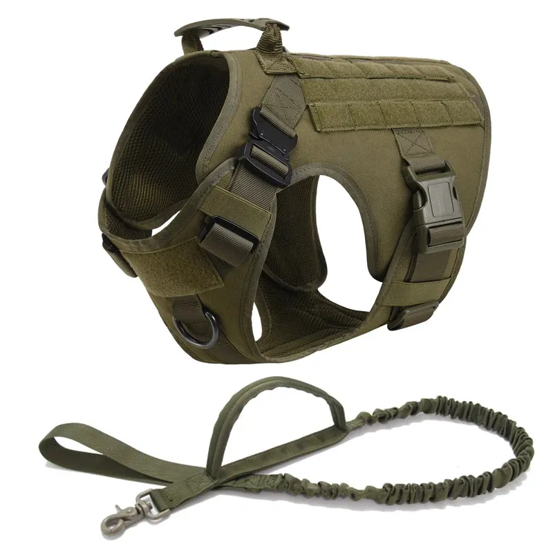 Pet German Shepherd K9 Tactical Military Vest Harness and Leash Set