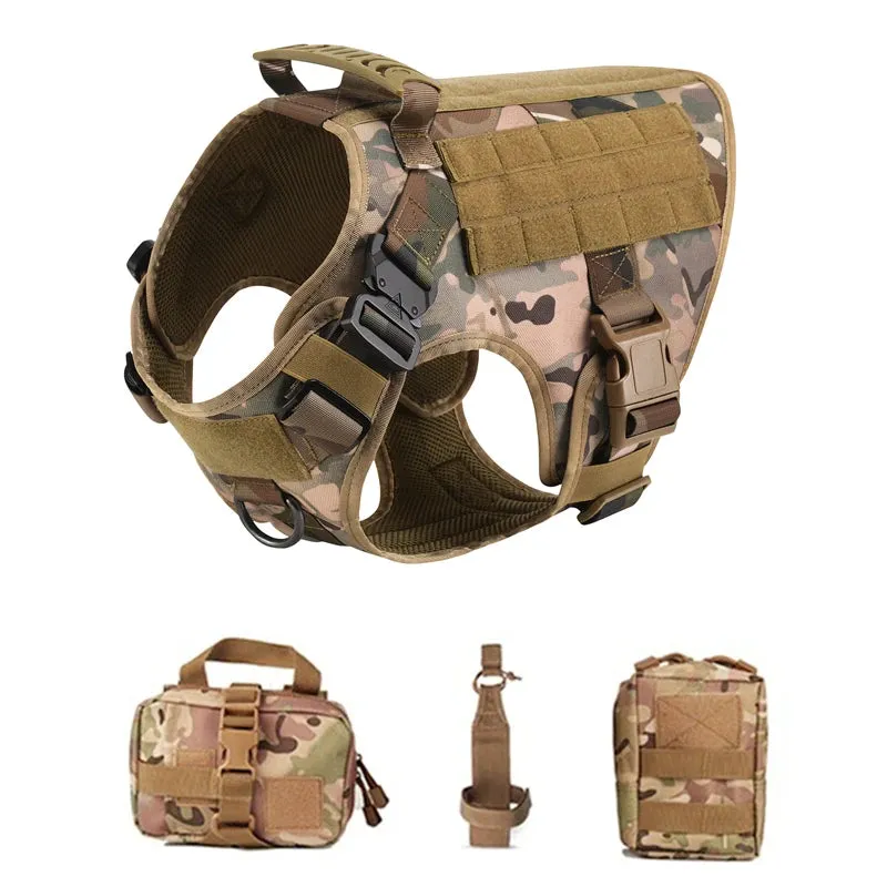 Pet German Shepherd K9 Tactical Military Vest Harness and Leash Set