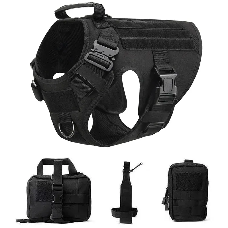 Pet German Shepherd K9 Tactical Military Vest Harness and Leash Set