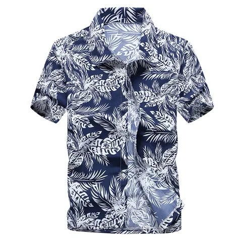 Pink Hawaiian Beach Short Sleeve Shirt Men Summer Fashion Shirts