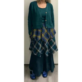 Plaid Asymmetrical Maxi Skirt