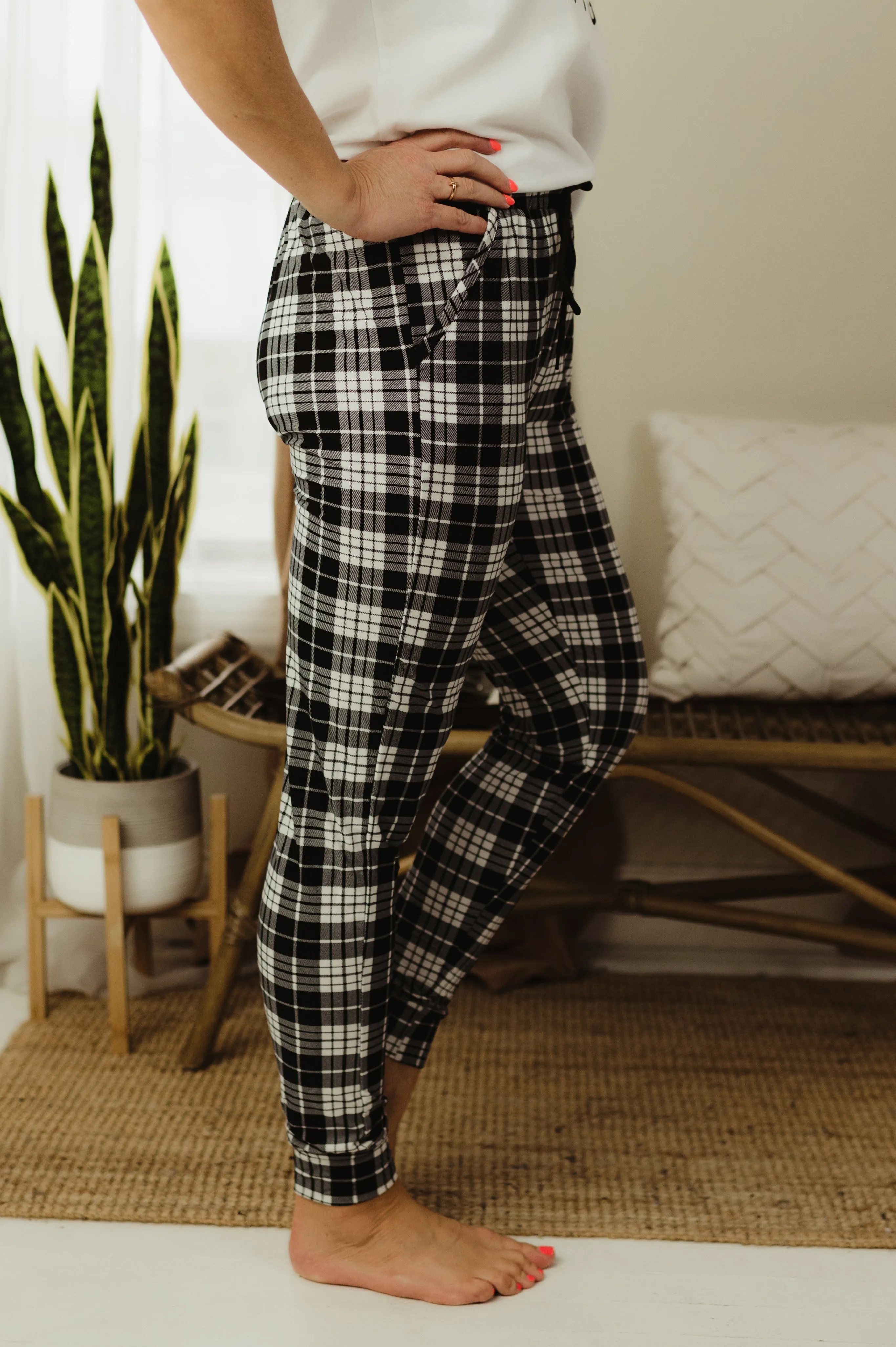 Plaid Printed Joggers