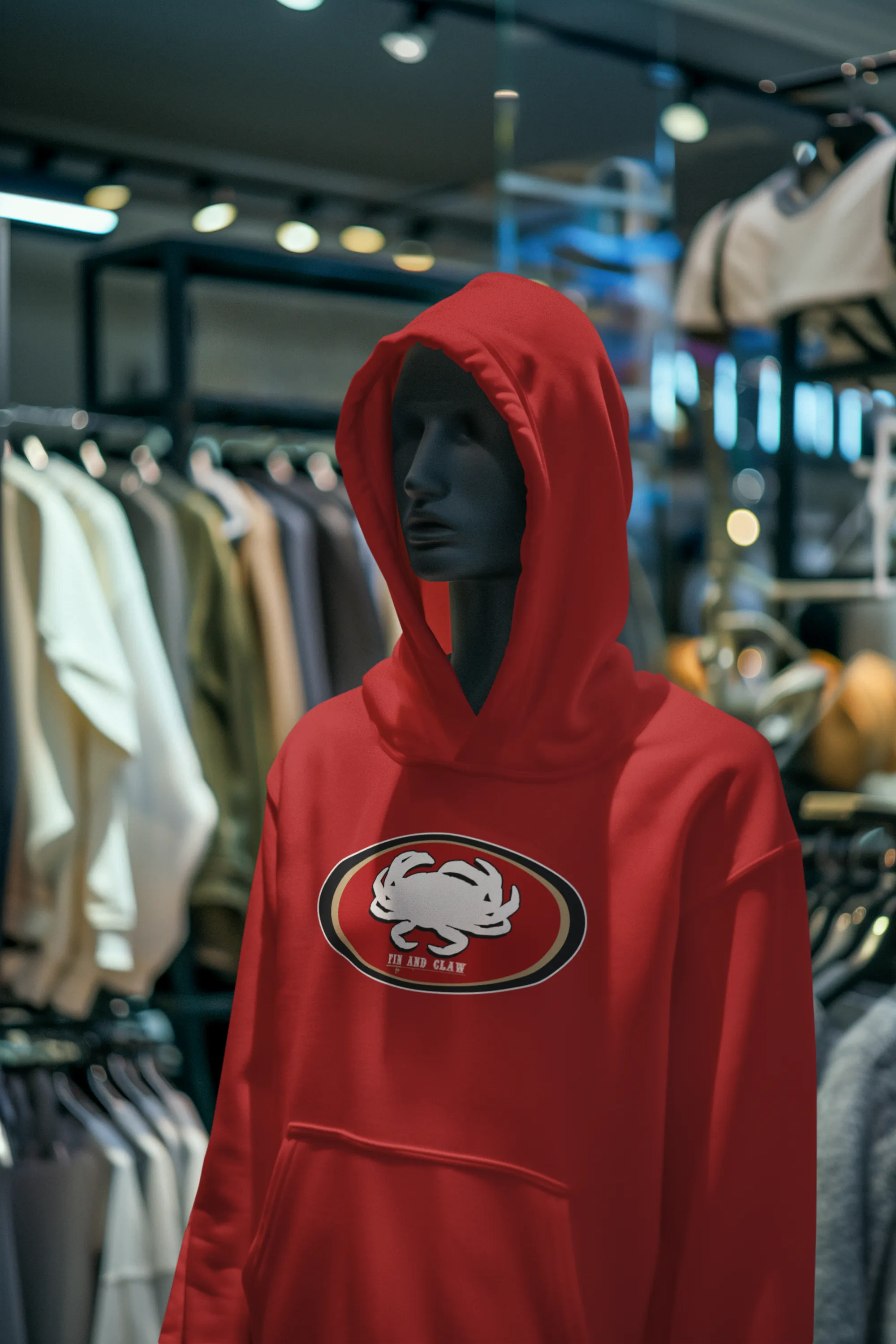 Pullover Hoodie - Inspired SF 49ers Football with Dungeness Crab