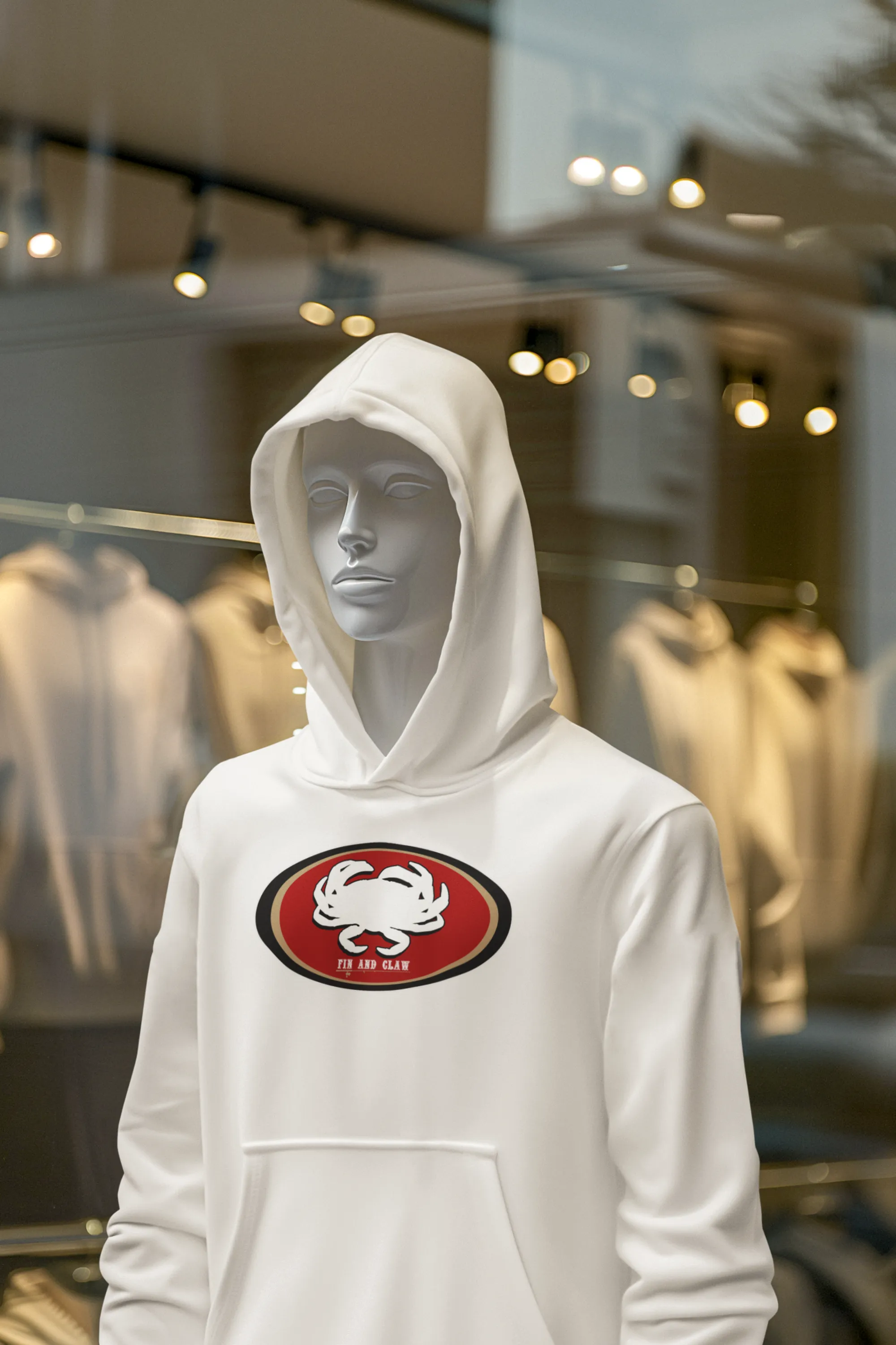 Pullover Hoodie - Inspired SF 49ers Football with Dungeness Crab