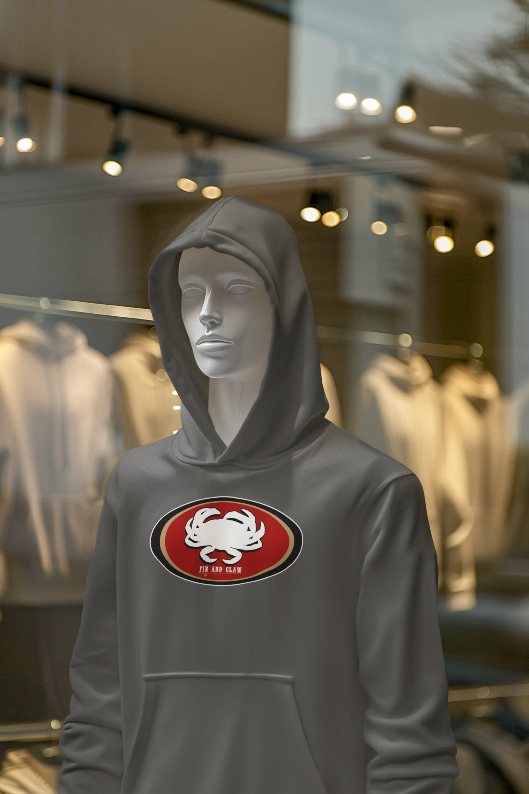 Pullover Hoodie - Inspired SF 49ers Football with Dungeness Crab