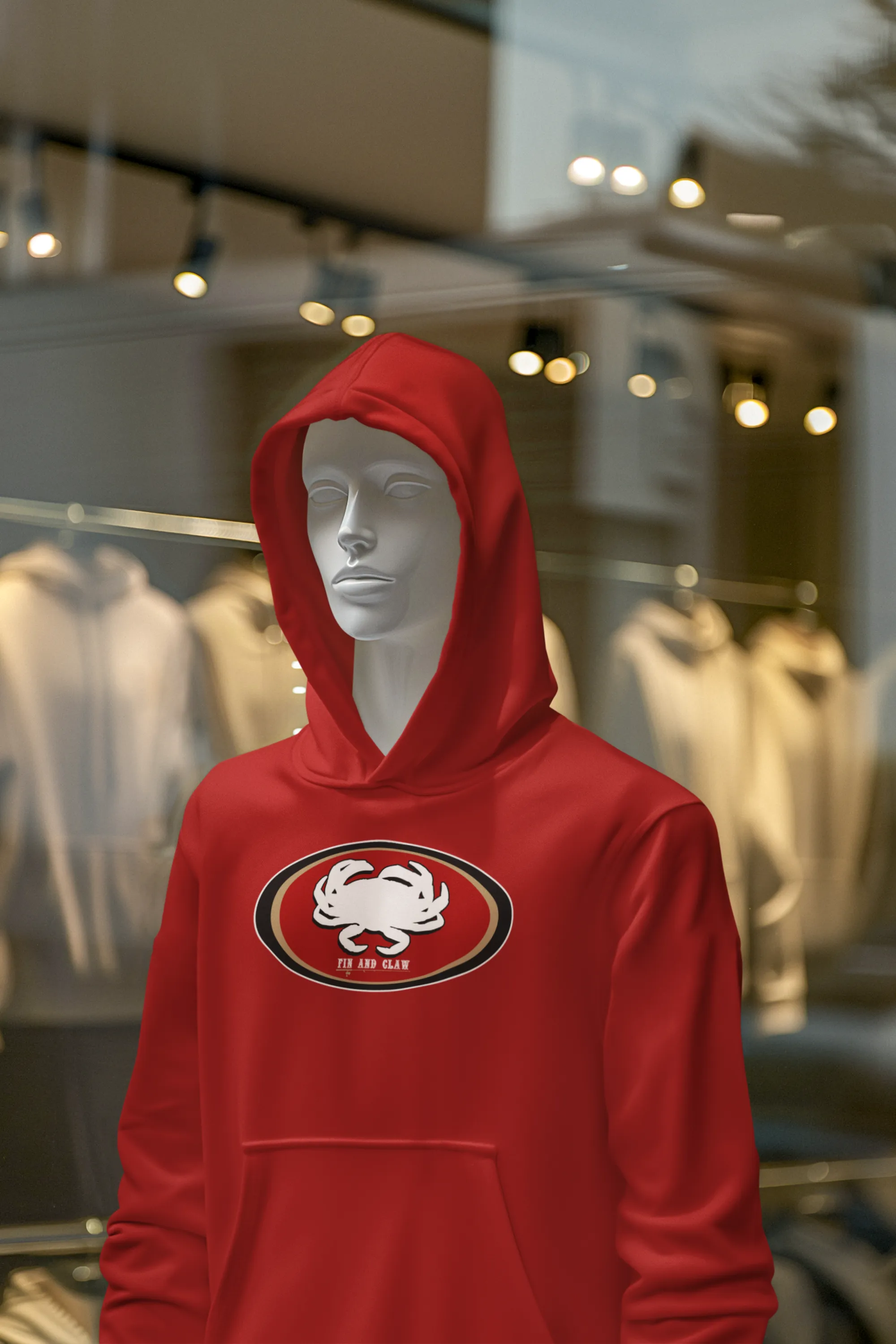 Pullover Hoodie - Inspired SF 49ers Football with Dungeness Crab