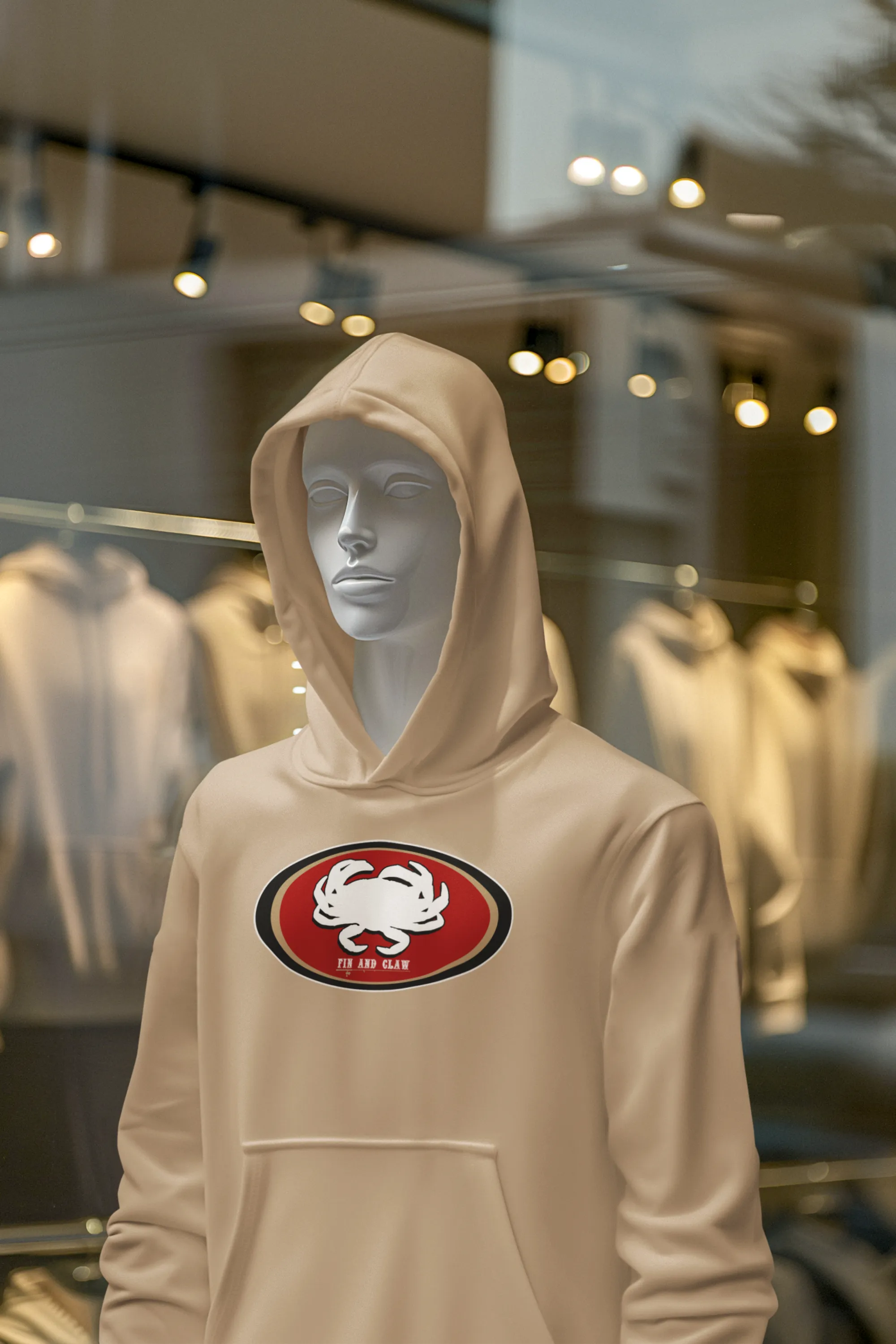 Pullover Hoodie - Inspired SF 49ers Football with Dungeness Crab