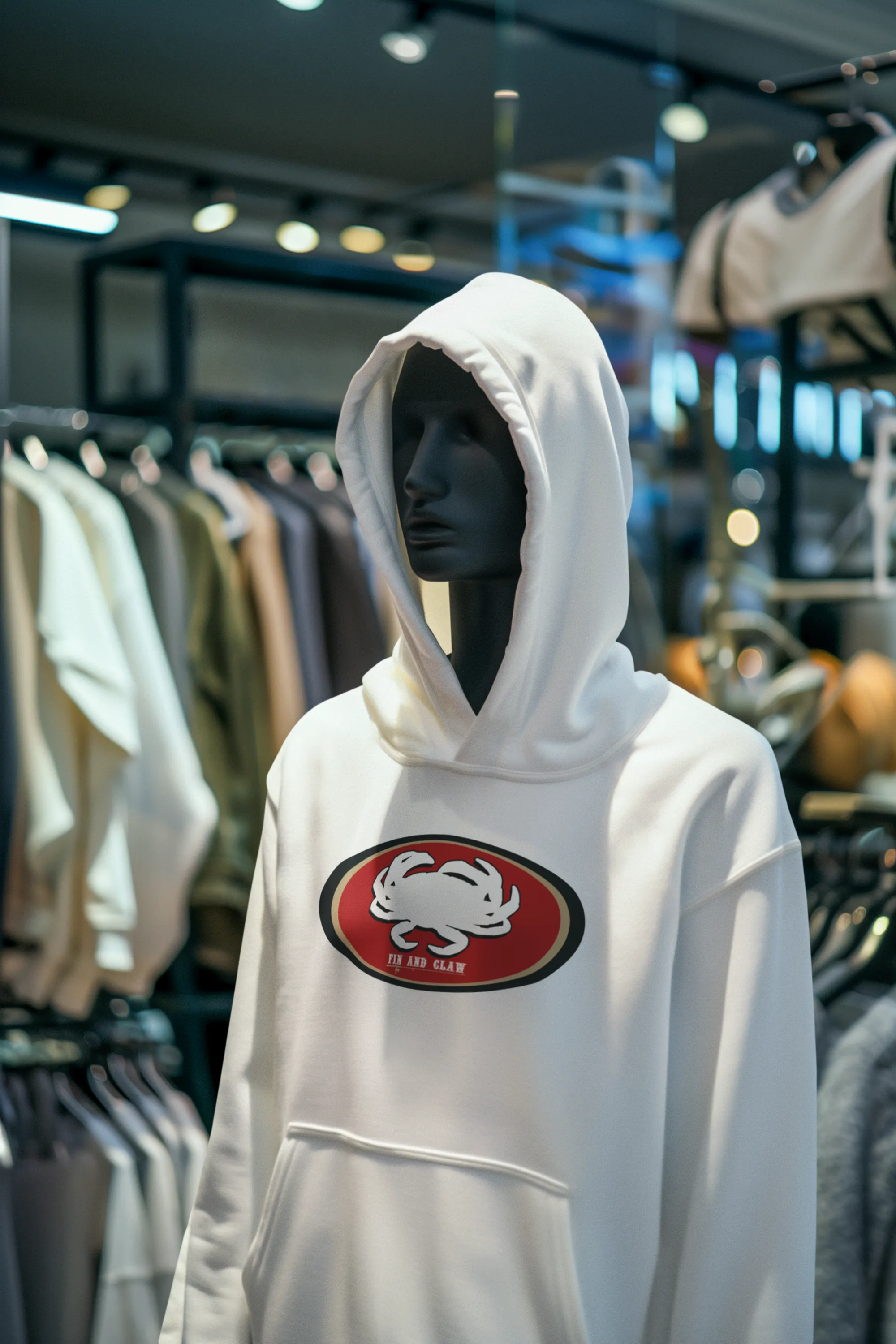 Pullover Hoodie - Inspired SF 49ers Football with Dungeness Crab