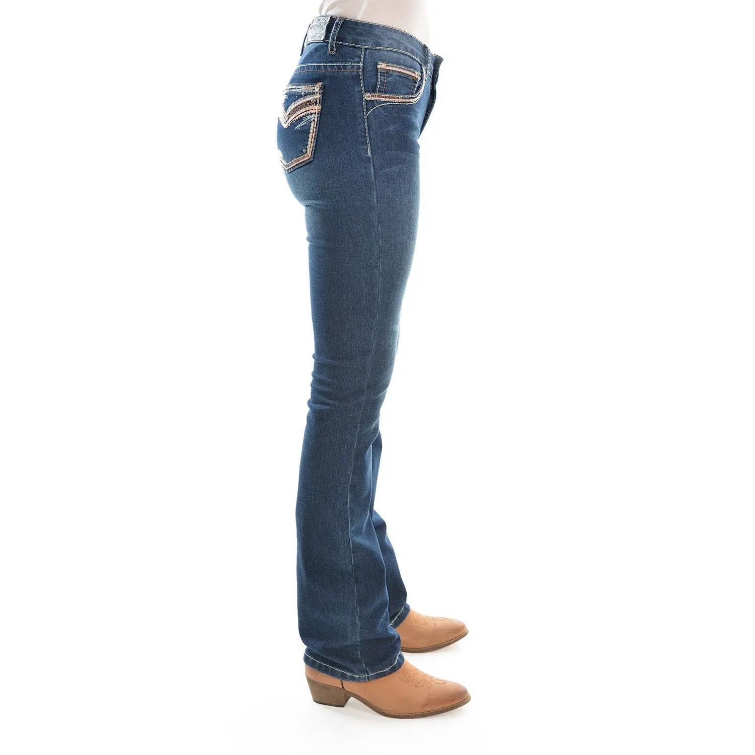 Pure Western Women's Emma Boot Cut Jean 32" Leg Indigo