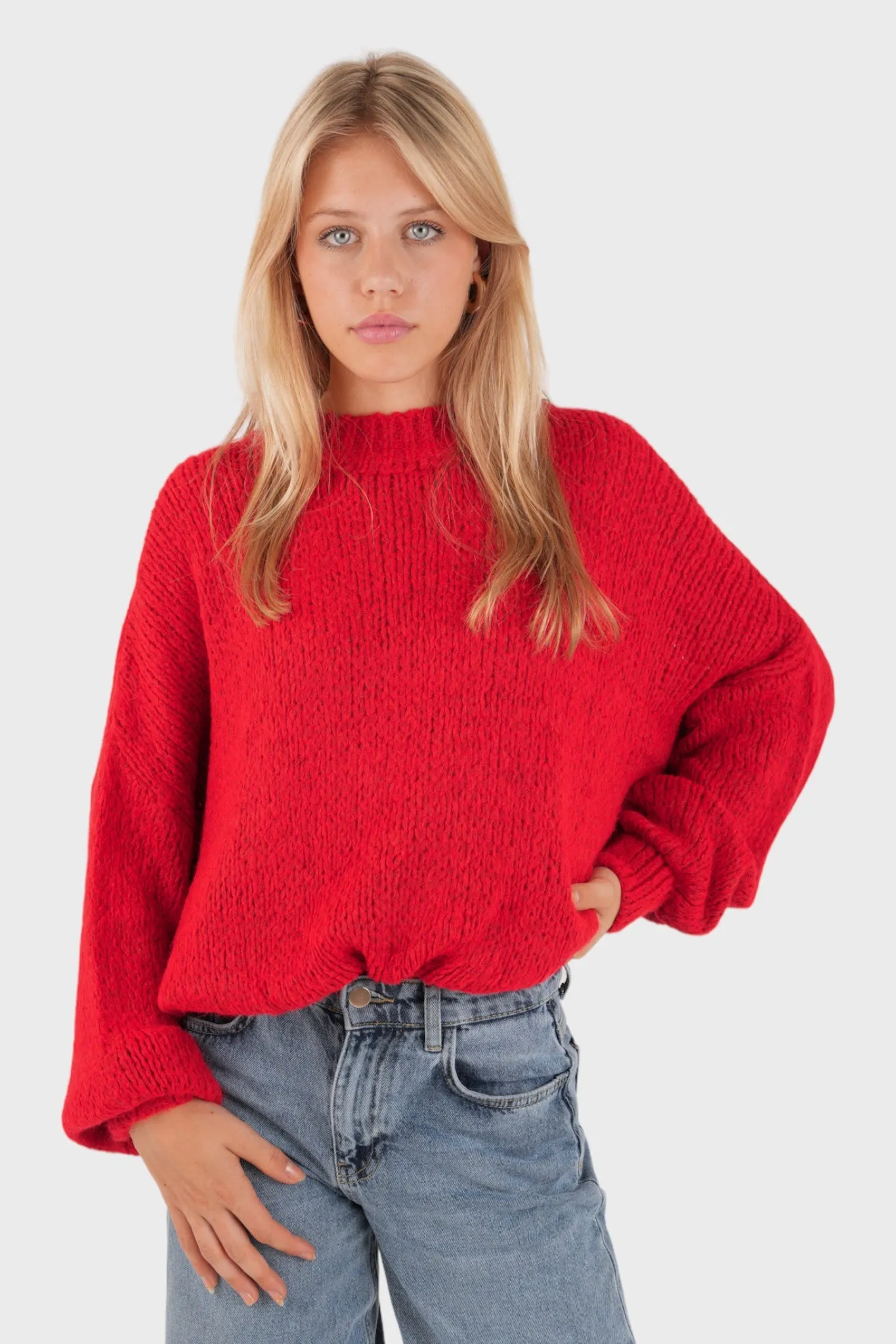 "Keep me warm" sweater red