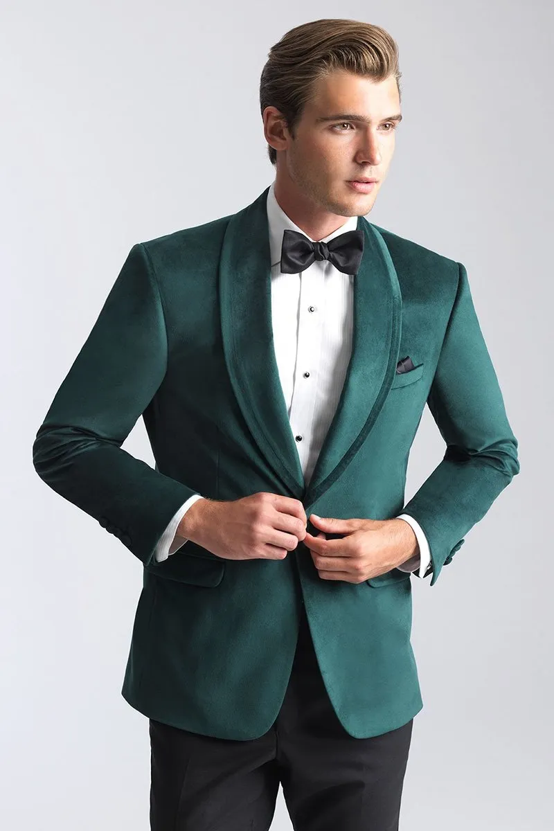 "Venice" Emerald Green Velvet Dinner Jacket (Separates)