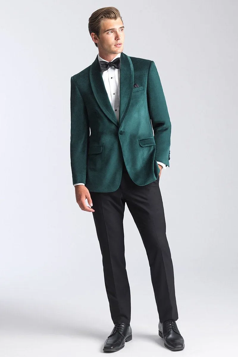 "Venice" Emerald Green Velvet Dinner Jacket (Separates)