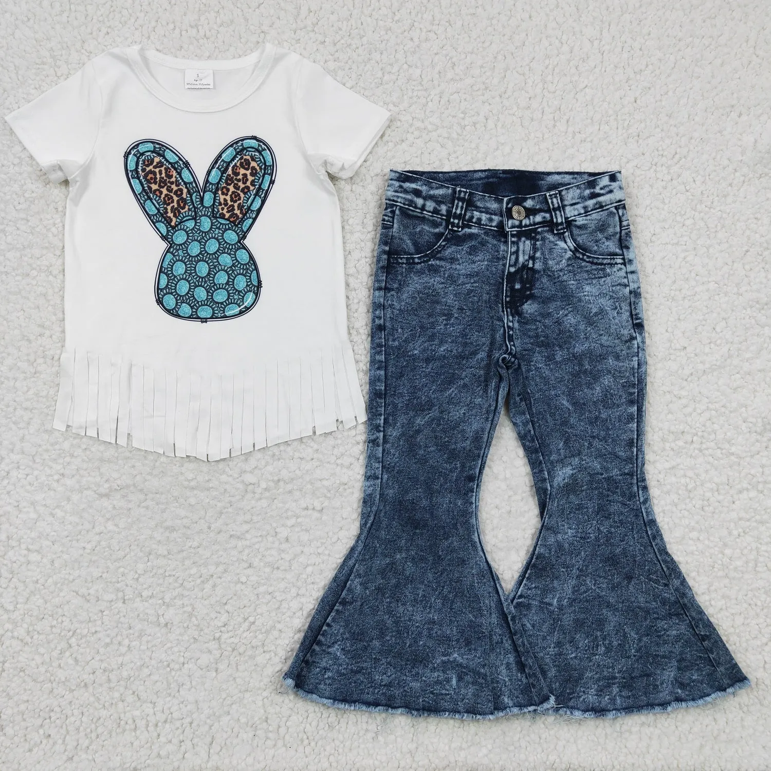 rabbit T-shirts blue jeans set GSPO0532